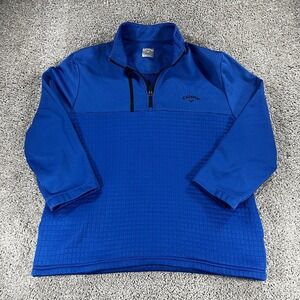 Callaway Golf Mens Medium Royal Blue Quilted 1/4 Zip Pullover‎ Sweater Jacket M